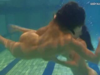 Watch how pretty they are naked in the swimming pool