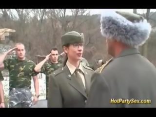 Military mademoiselle Gets Soldiers Cum
