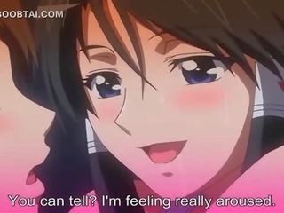 Duży titted anime seks pokaz bomba jumps ukłucie na the podłoga
